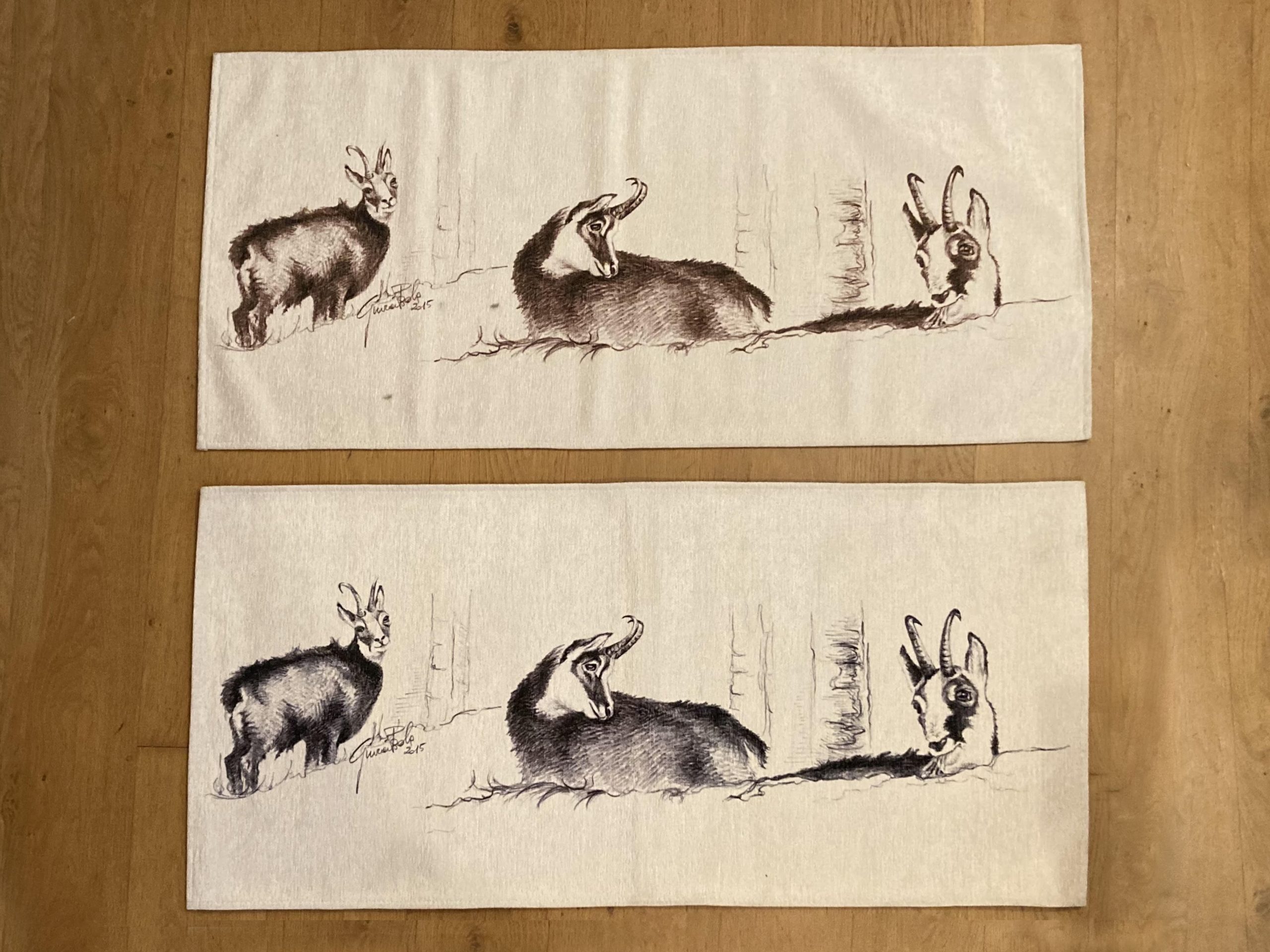 Tappeto grande con stampa camosci e vari ungulati angolo di Paola