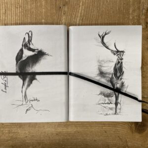 quaderno copertina cuoio animali - cervo-camoscio